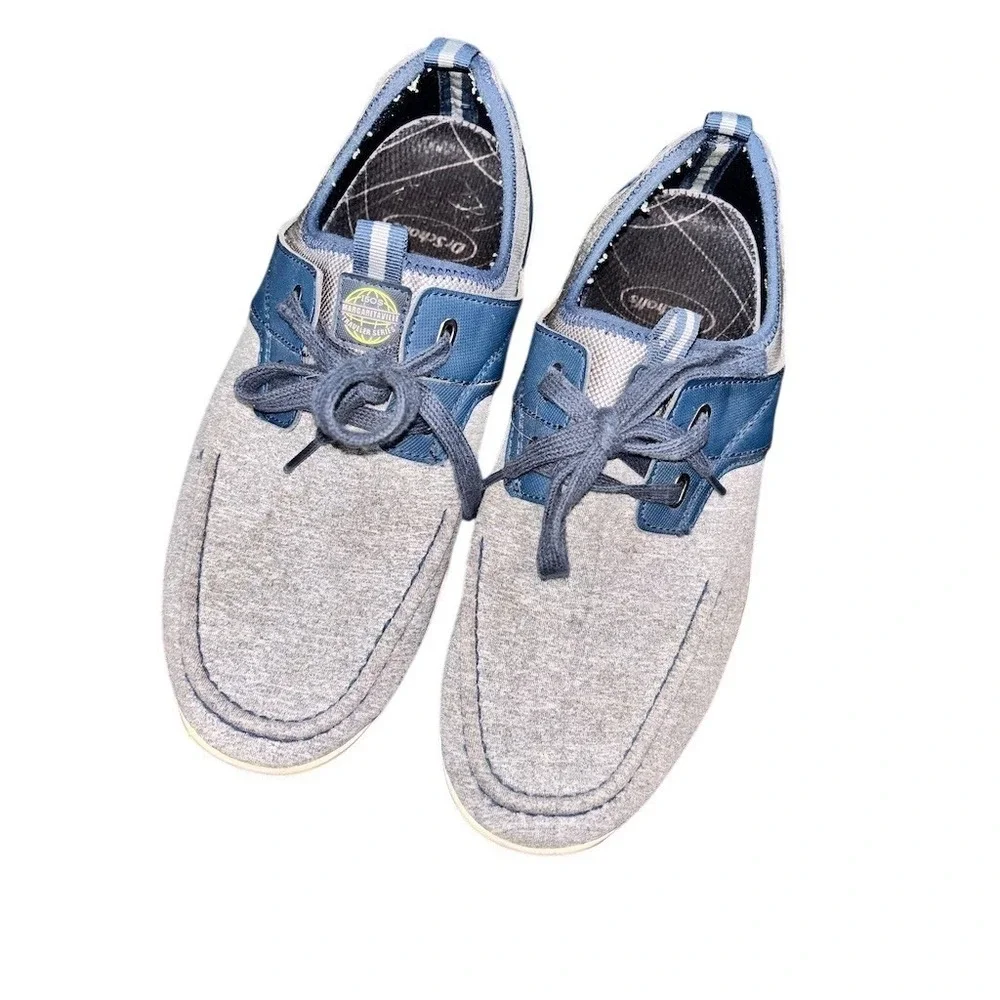 Margaritaville Men's Boat Shoes Gray/Blue Lace-Up Moc Toe Size 8.5 jimmy buffet